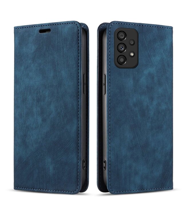 Blauw Stijlvol Bookcase Hoesje voor de Samsung Galaxy A53