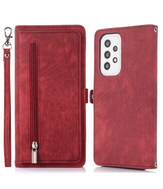 Rood Rits Bookcase Hoesje Samsung Galaxy A53