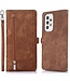 Bruin Rits Bookcase Hoesje voor de Samsung Galaxy A53