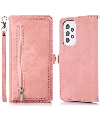 Rosegoud Rits Bookcase Hoesje Samsung Galaxy A53