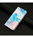 Blauw / Roze Marmer Bookcase Hoesje voor de Samsung Galaxy A53