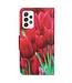 Rode Tulpen Bookcase Hoesje voor de Samsung Galaxy A53