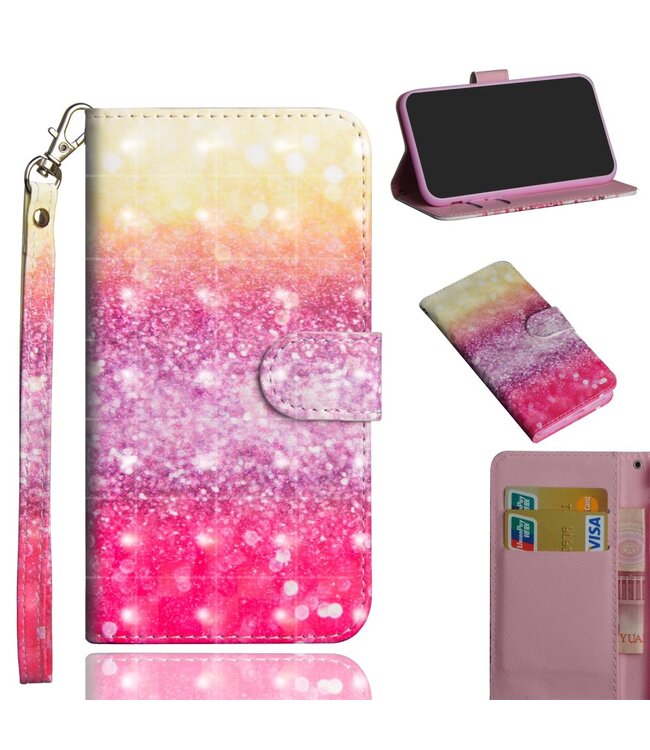 Glitter Design Bookcase Hoesje voor de Samsung Galaxy A7 (2018)