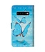 Blauwe Vlinders Bookcase Hoesje voor de Samsung Galaxy S10+