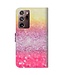 Kleurrijk Glitterdesign Bookcase Hoesje voor de Samsung Galaxy Note 20 Ultra (4G/5G)