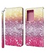 Kleurrijke Glitters Bookcase Hoesje voor de Samsung Galaxy S21 Ultra