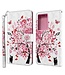 Roze Boom Bookcase Hoesje voor de Samsung Galaxy S21 Ultra