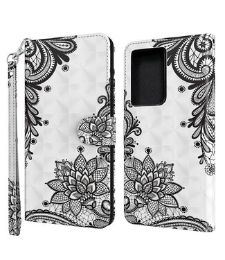 Kant en Bloemen Bookcase Hoesje Samsung Galaxy S21 Ultra