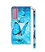 Blauwe Vlinders Bookcase Hoesje voor de Samsung Galaxy S21 Plus