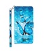 Blauwe Vlinders Bookcase Hoesje met Polsbandje voor de Samsung Galaxy A12