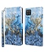 Blauw / Goud Marmer Bookcase Hoesje voor de Samsung Galaxy A12