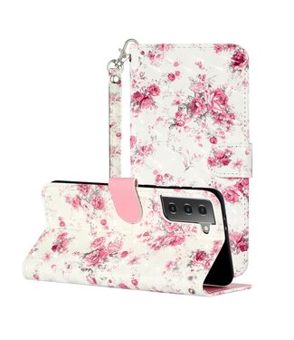 Bloemen Bookcase Hoesje Samsung Galaxy S21