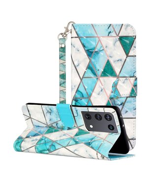 Marmer Design Bookcase Hoesje Samsung Galaxy S21 Ultra