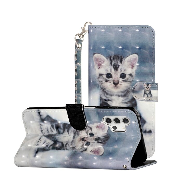 Kitten Bookcase Hoesje voor de Samsung Galaxy A32 (5G) / M32 (5G)