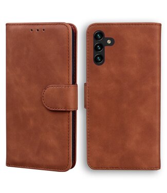 Bruin Retro Bookcase Hoesje Samsung Galaxy A13 (5G) / A04s