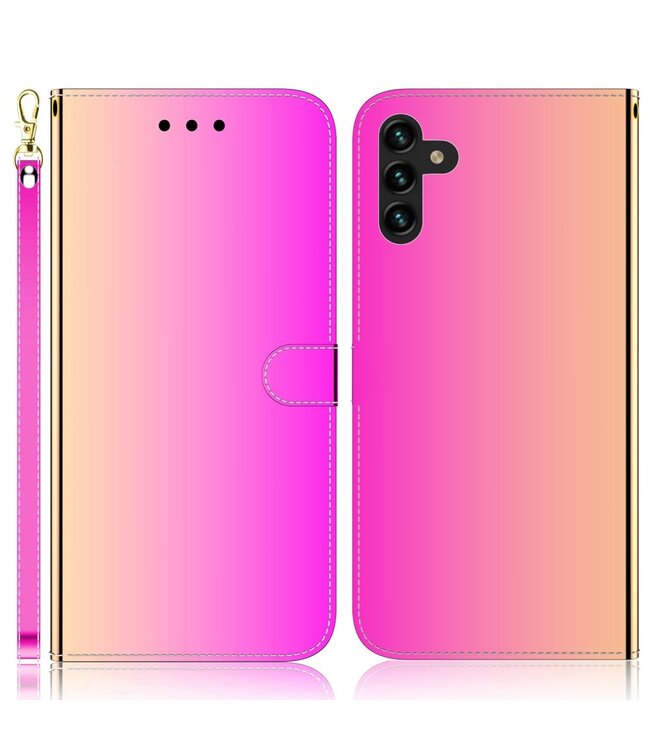 Roze Spiegel Bookcase Hoesje voor de Samsung Galaxy A13 (5G) / A04s