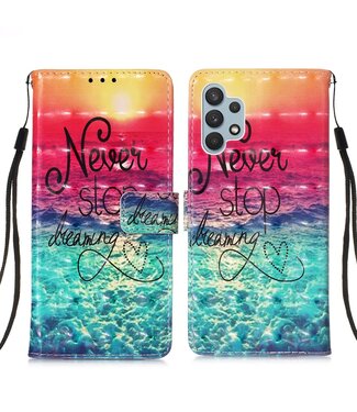 Never Stop Dreaming Bookcase Hoesje Samsung Galaxy A32 (4G)