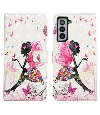 Elf en Vlinders Bookcase Hoesje Samsung Galaxy S21 FE