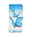 Blauwe Vlinder Bookcase Hoesje voor de Samsung Galaxy A02 / M02
