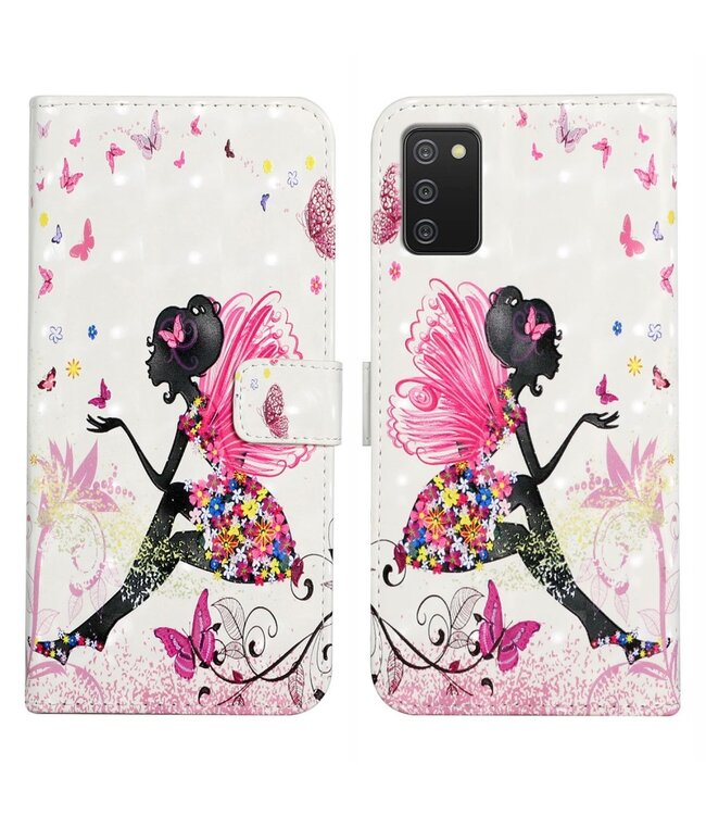 Elf en Vlinders Bookcase Hoesje voor de Samsung Galaxy A02s / M02s