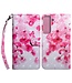 Roze Bloemen Bookcase Hoesje voor de Samsung Galaxy S22
