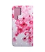 Roze Bloemen Bookcase Hoesje voor de Samsung Galaxy S22 Ultra