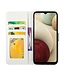 Zwart / Wit Bloemen Bookcase Hoesje voor de Samsung Galaxy A12