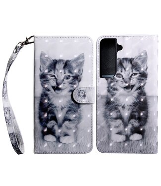 Kitten Bookcase Hoesje Samsung Galaxy S22