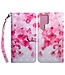 Roze Bloemen Bookcase Hoesje voor de Samsung Galaxy S22 Ultra