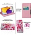 Roze Bloemen Bookcase Hoesje voor de Samsung Galaxy S22 Ultra