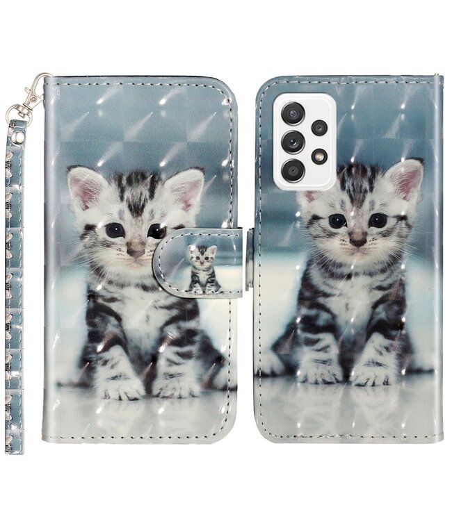 Kitten Bookcase Hoesje voor de Samsung Galaxy A33