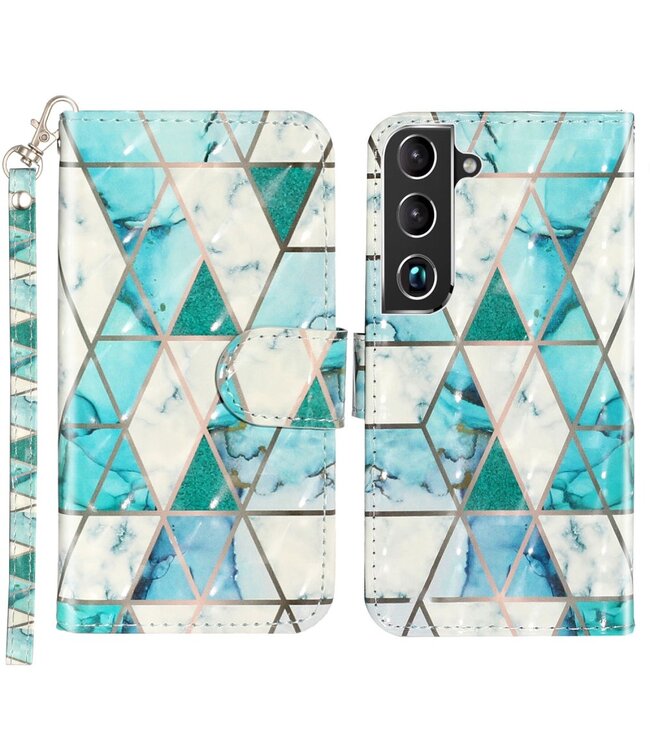 Marmer Design Bookcase Hoesje voor de Samsung Galaxy S22