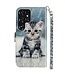 Kitten Bookcase Hoesje voor de Samsung Galaxy S22 Ultra