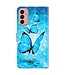 Blauwe Vlinders Bookcase Hoesje voor de Samsung Galaxy M13