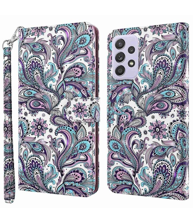 Bloemen Bookcase Hoesje voor de Samsung Galaxy A23 (4G/5G)