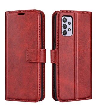 Rood Faux Leder Bookcase Hoesje Samsung Galaxy A53