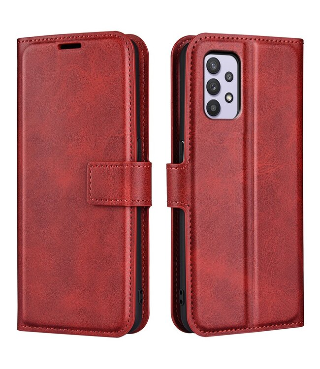 Rood Faux Leder Bookcase Hoesje voor de Samsung Galaxy A53