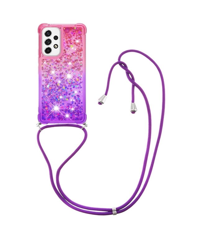 Roze / paars Glitter TPU Hoesje voor de Samsung Galaxy A53
