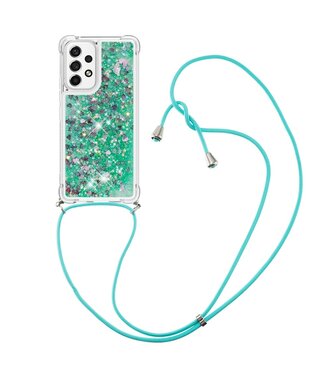 Groen Glitter TPU Hoesje met Koord Samsung Galaxy A53