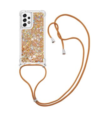 Goud Glitter TPU Hoesje met Koord Samsung Galaxy A53