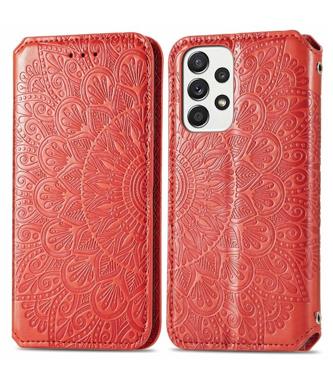 Rood Mandala Bookcase Hoesje voor de Samsung Galaxy A53