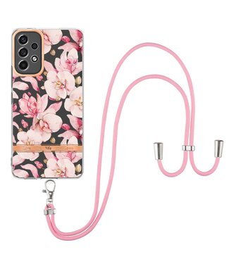 YB Gardenia Bloemen TPU Hoesje met Koord Samsung Galaxy A53