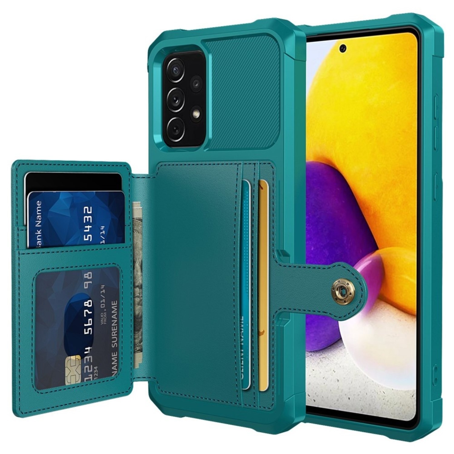 combinatie hypotheek verkenner Groen Wallet Hybride Hoesje met Pasjeshouder Samsung Galaxy A53 -  Telefoonhoesjestore.nl