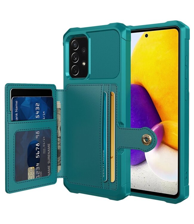 Groen Wallet Hybride Hoesje met Pasjeshouder voor de Samsung Galaxy A53