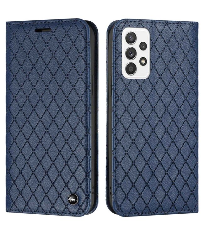 Blauw Ruiten Bookcase Hoesje voor de Samsung Galaxy A53