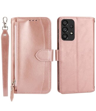 Rosegoud Wallet Bookcase Hoesje Samsung Galaxy A53