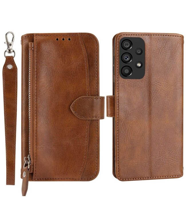 Bruin Wallet Bookcase Hoesje voor de Samsung Galaxy A53