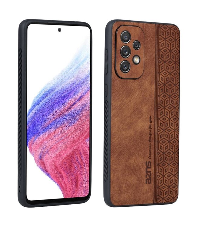 Azns Bruin Faux Leder Hoesje voor de Samsung Galaxy A53