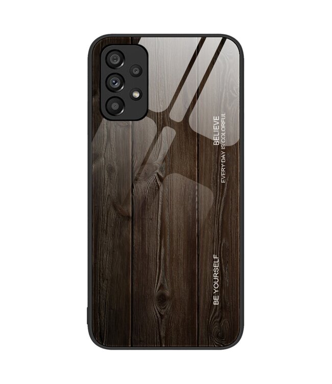 Donker Hout Design Hybride Hoesje voor de Samsung Galaxy A53