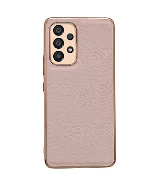 Roze Echt Koeienleder Hoesje Samsung Galaxy A53